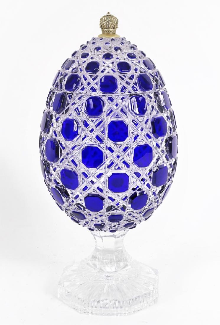 Massive Imperial Faberge Russian Cut Crystal Egg (1 of 5)