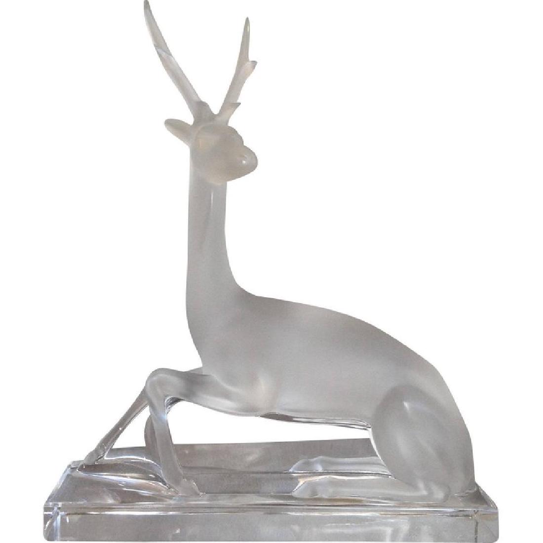 Lalique French Crystal Cerf Deer Stag Figurine (1 of 1)