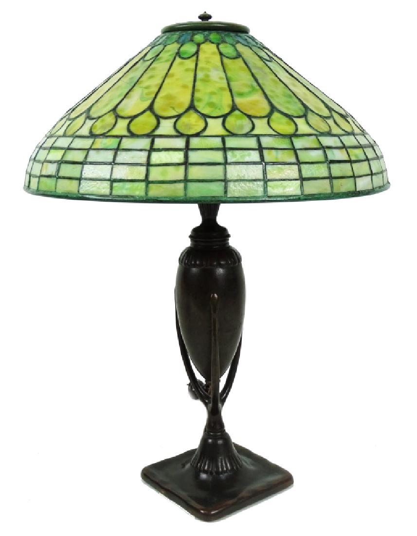 Tiffany Studios Roman Leaded Glass Bronze Lamp (1 of 10)