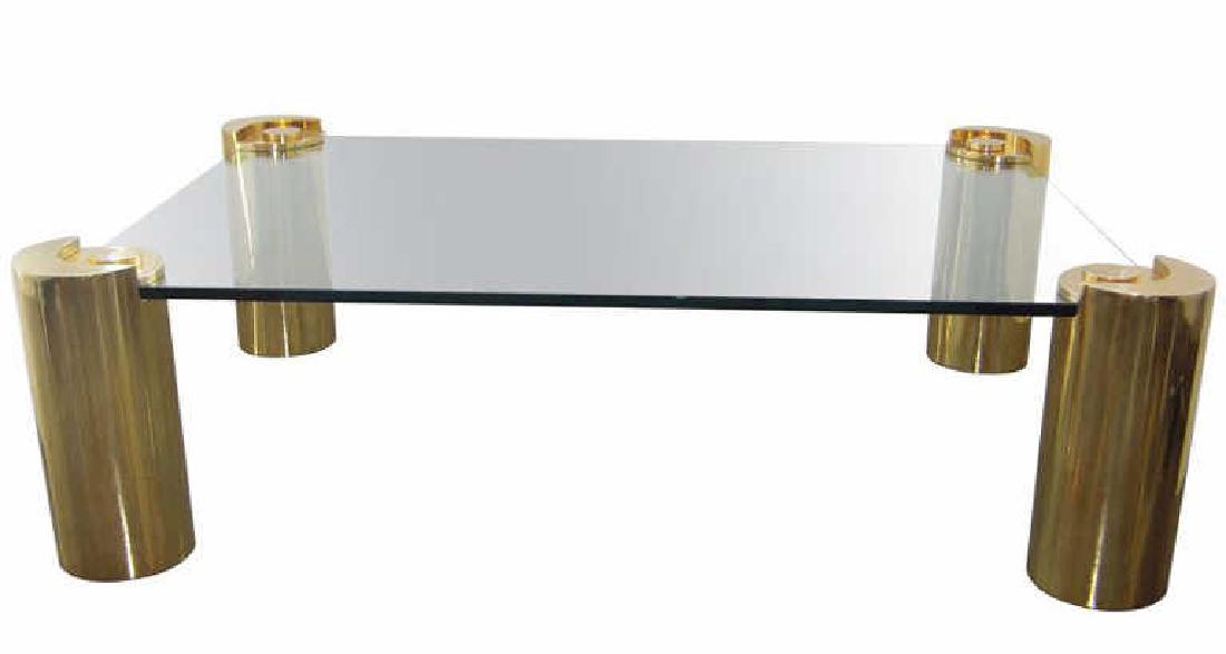 Large Karl Springer Brass Glass Coffee Table Jan 28 2019