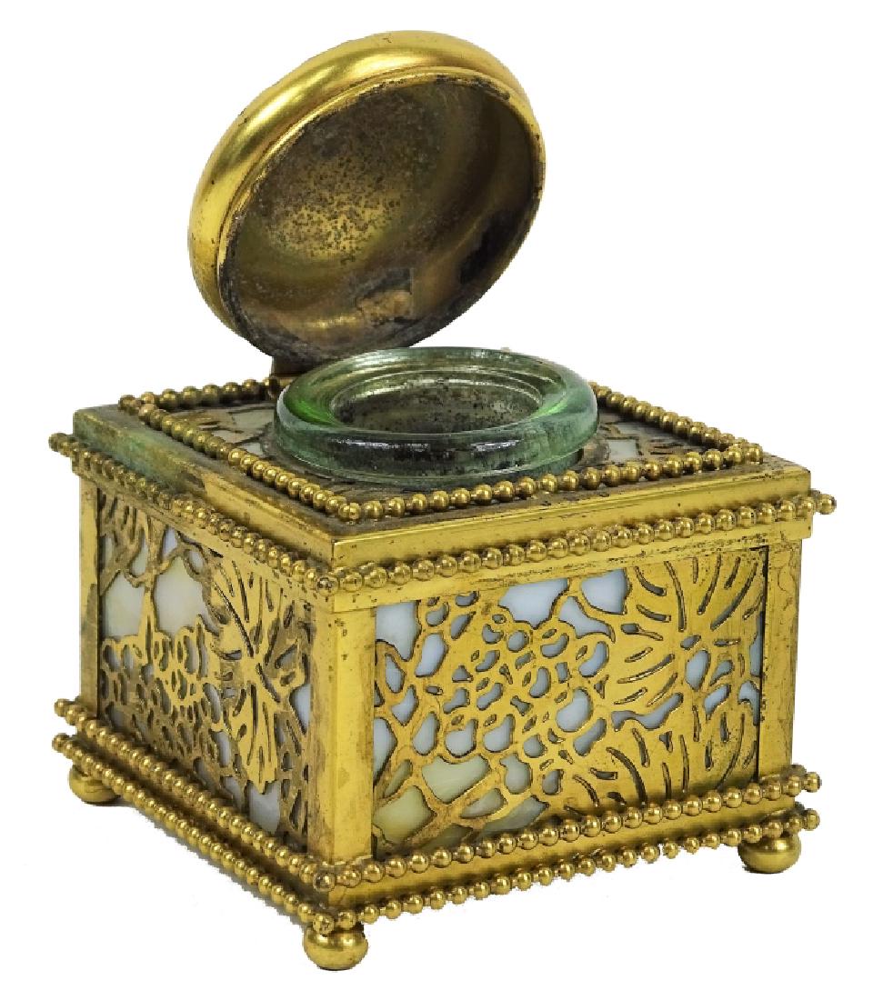 Tiffany Studios Grapevine Gilt Bronze Inkwell (1 of 5)