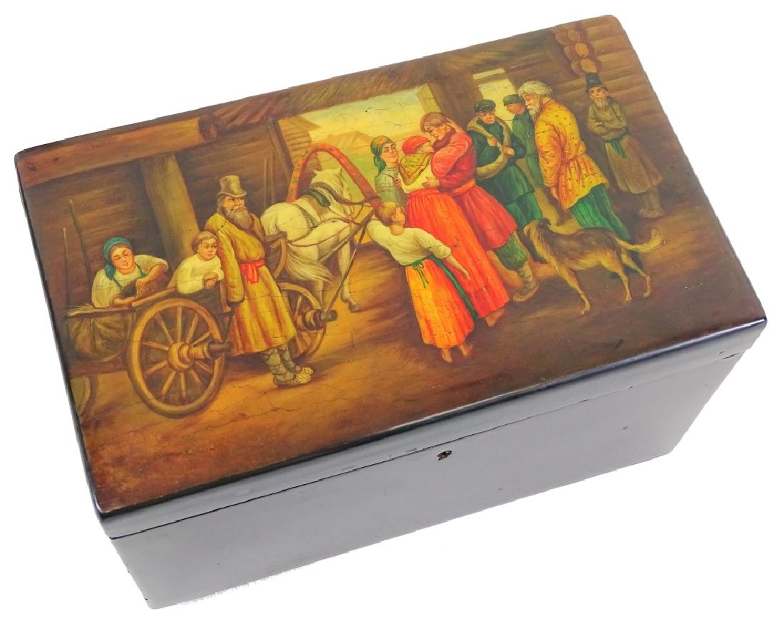 Pre-Revolution Russian Hand Painted Lacquer Box (1 of 4)