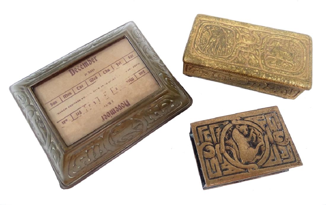 3pc Tiffany Studios Zodiac Bronze Desk Set (1 of 9)