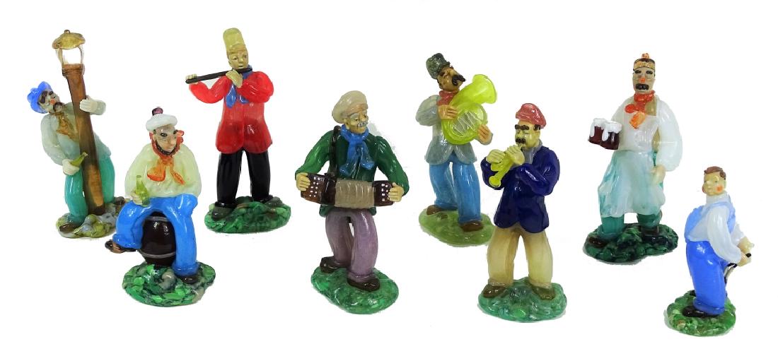 Collection of 8 Bohemian Glass Musical Band Group (1 of 5)