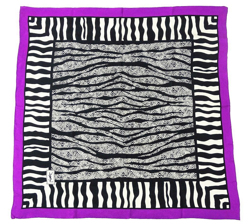 Yves Saint Laurent Zebra Print Silk Scarf (1 of 2)