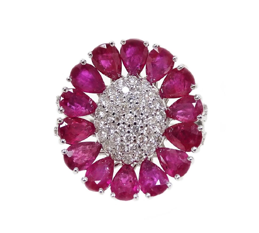 18K White Gold 4.47ctw Ruby & .72ctw Diamond Ring (1 of 3)