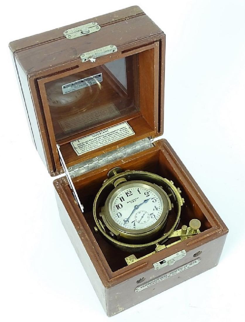 WWII Hamilton Watch Co. Ships Chronometer In Brass (1 of 7)