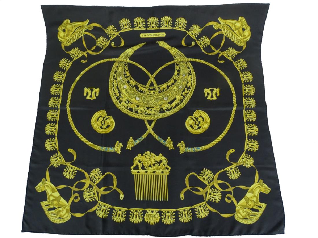 Hermes Paris "Les Cavaliers D" Silk Scarf (1 of 9)