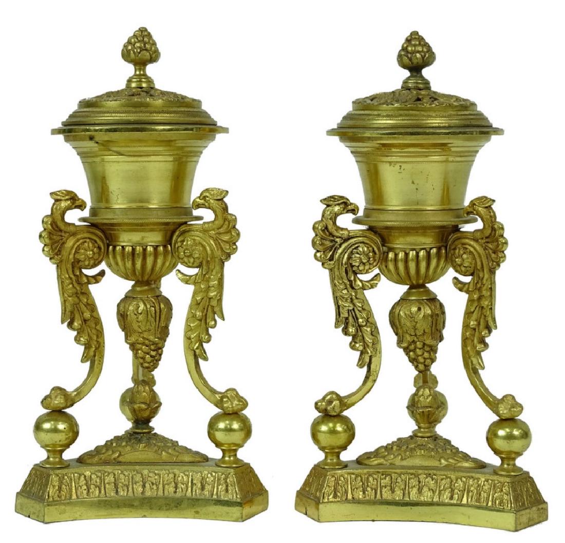 Pair Of French Empire Bronze Cassolettes (1 of 5)