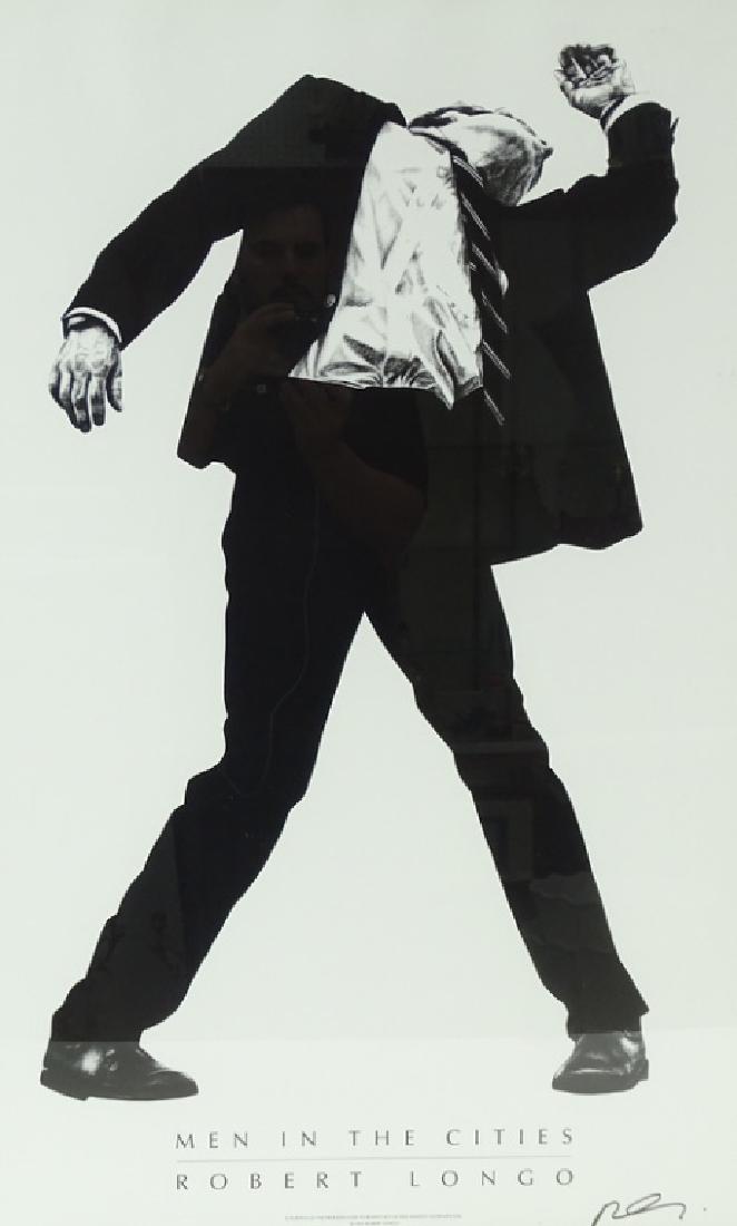 Robert Longo (AMERICAN, 1953) Exhibition Poster.: Robert Longo (AMERICAN, 1953) Exhibition Poster. Hand Signed. Measures 44 1/2 inches high x 29 1/2 inches wide Including Matte And Frame.