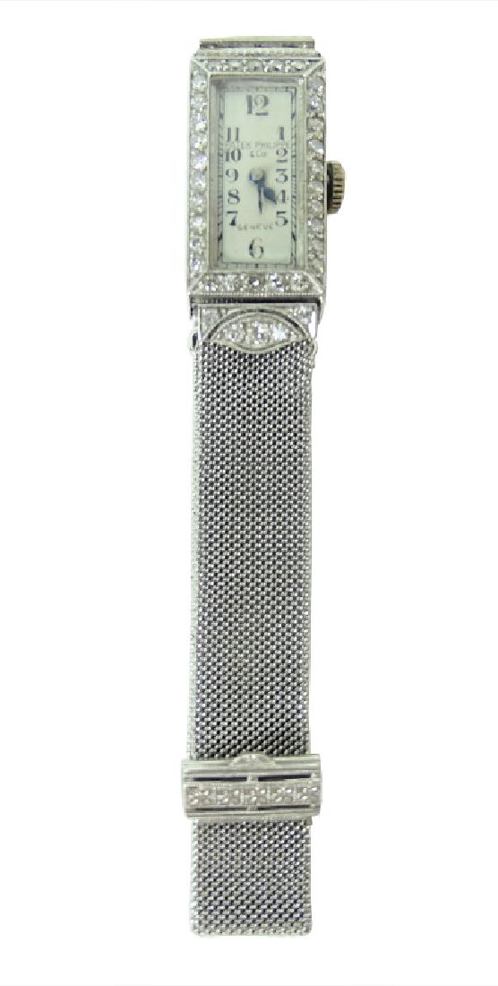 Platinum and Diamond Art Deco Ladies Watch (1 of 6)