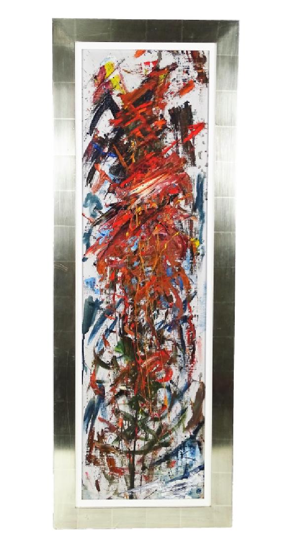 Signed Mid Century Modern Abstract Mixed Media (1 of 3)