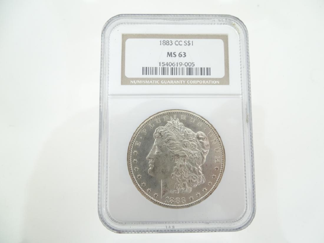 1883-CC Morgan Silver Dollar NGC MS63 Blast White (1 of 3)