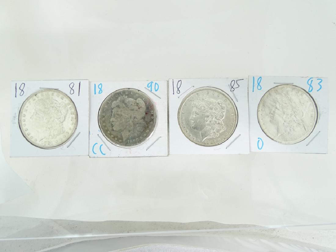 Morgan Silver Dollars 1881,1890 CC,1885, 1883 O (1 of 2)
