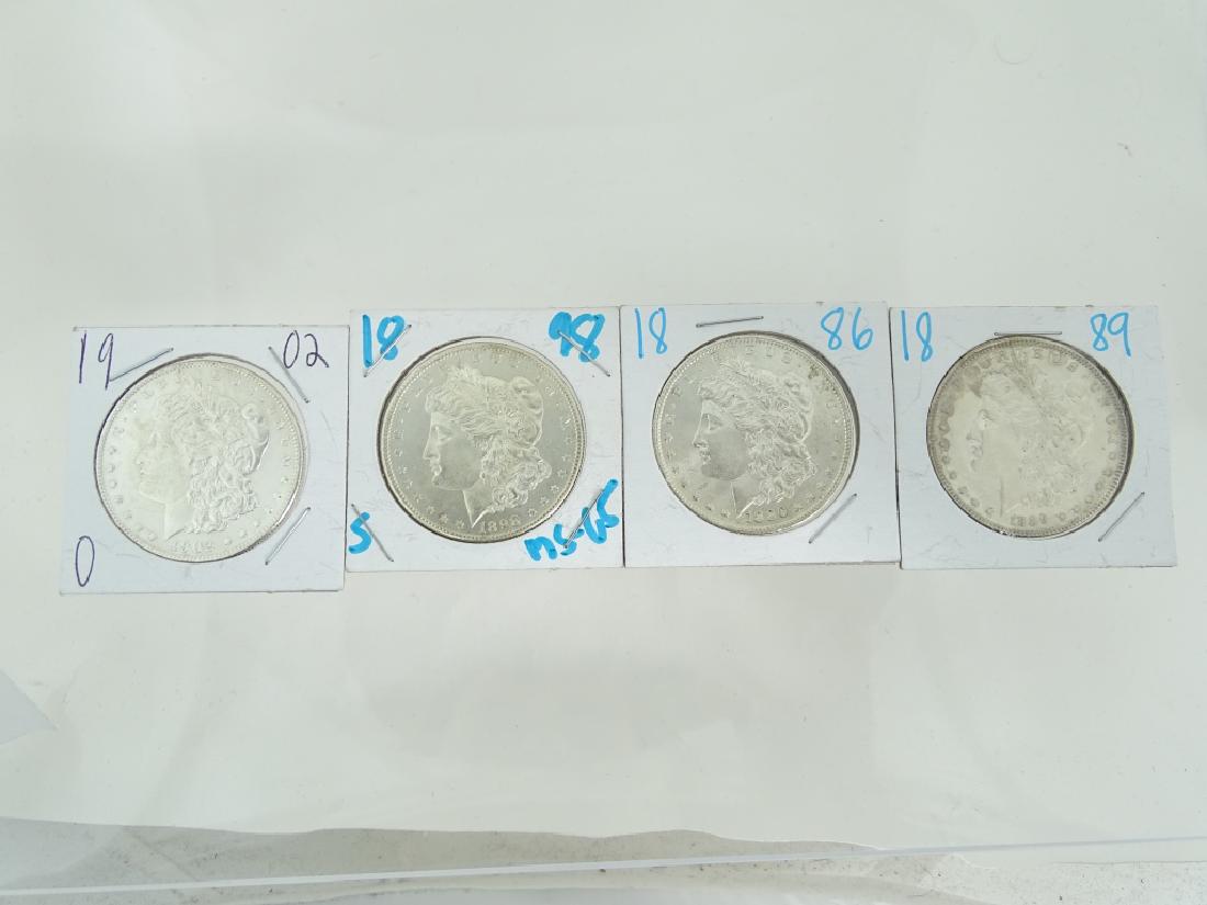 4 Morgan Dollars 1902 O 1898 S Key Date, 1886 , 1889 (1 of 2)