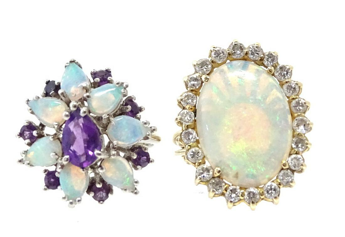 (2) Two 14 Karat Yellow And White Gold RIngs (1 of 3)