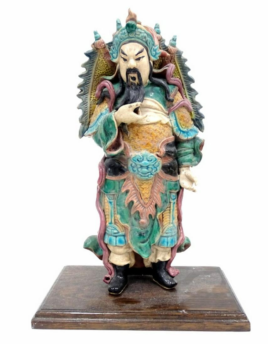 Chinese terracotta warrior, on Wooden Stand (1 of 3)