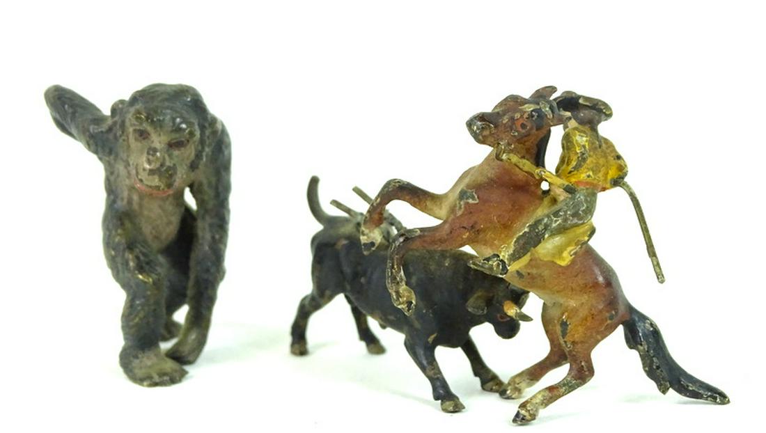 (2) Two Possibly Franz Bergman Vienna Bronze Sculp (1 of 3)