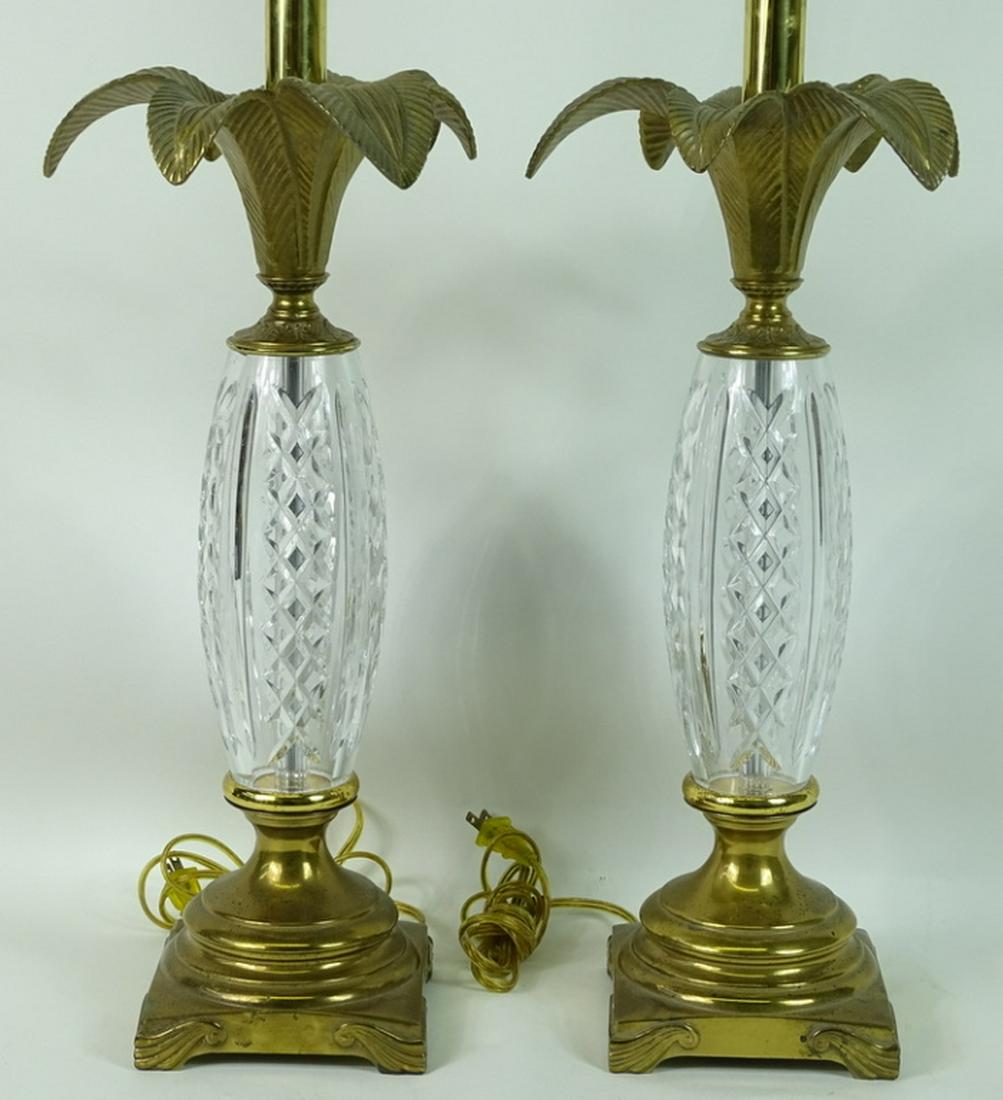 (2) Pair of Waterford Pineapple Crystal Lamps (1 of 4)