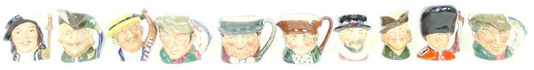 (10) Ten Royal Doulton Porcelain Toby Mugs: (10) Ten Royal Doulton Porcelain Toby Mugs. Approx 2 1/2 inches tall.