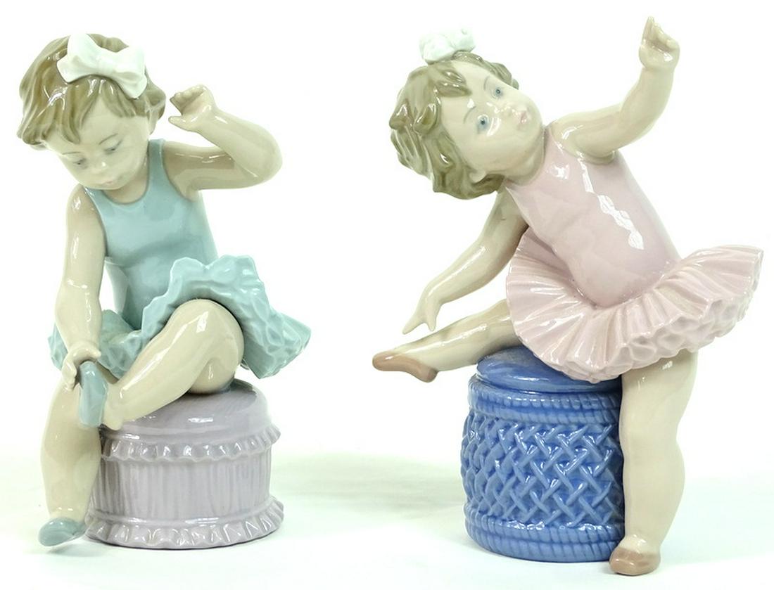 (2) Two Lladro Ballerina Porcelain Figures. (1 of 3)