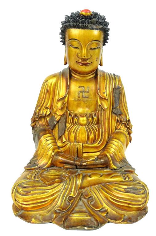 Chinese Carved Wooden Qing Dynasty Buddha (1 of 9)