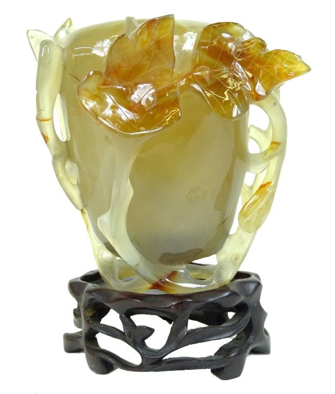 Vintage Chinese Carved Hard Stone Vase (1 of 8)