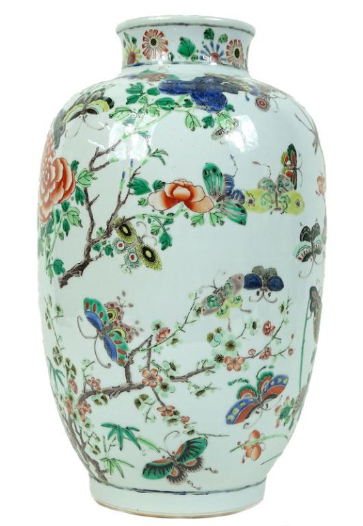 Chinese Porcelain Butterfly Vase (1 of 7)