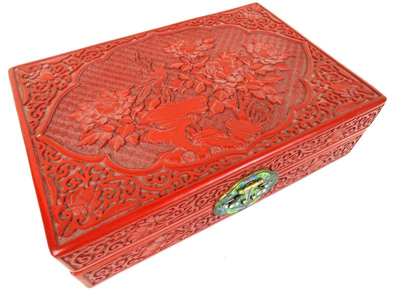 Vintage Chinese Cinnabar Jewelry Box (1 of 5)