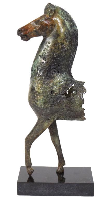 Contemporary Bronze Horse Bust Sculpture (1 of 5)