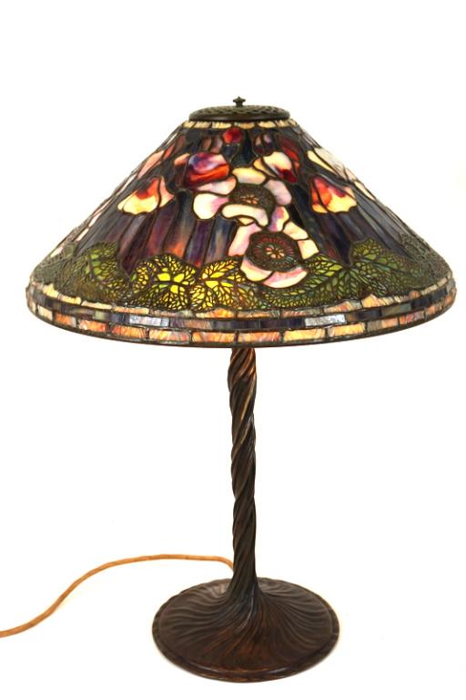 Signed Art Glass Shade And Bronze Lamp Base (1 of 19)