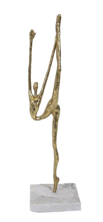 Modern Gilt Bronze Ballerina Sculpture Marble Base (1 of 5)