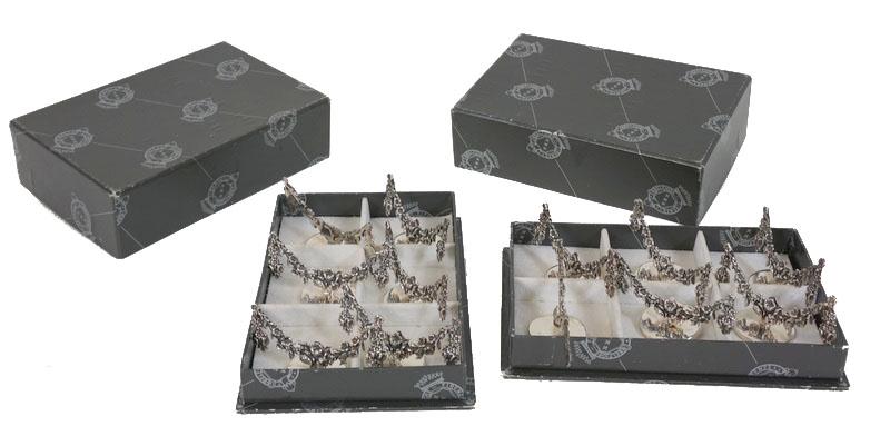 (2) Set Of 6 Belfiore Firenze Dining Card Holders: (2) Set Of 6 Belfiore Firenze Dining Card Holders. Each Measures 3 inches wide. Sterling Silver 925.