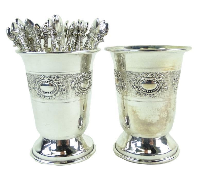 Haddad Sterling Silver Cups w Hors d'oeuvre Picks (1 of 5)