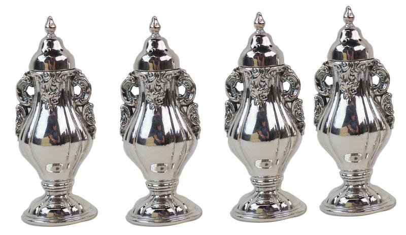 (4) Four Wallace Silver Plated Salt & Pepper (1 of 4)