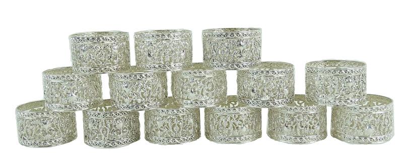 (14) Fourteen Silver Plated Napkin Rings (1 of 1)