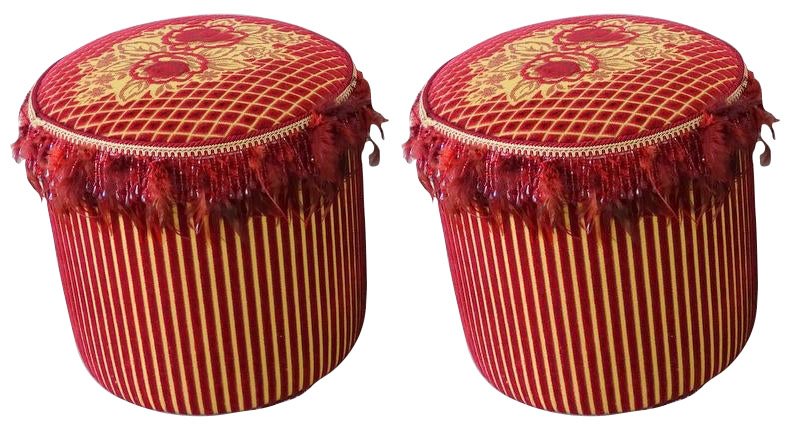 Pair of French Fabric Stools (1 of 2)