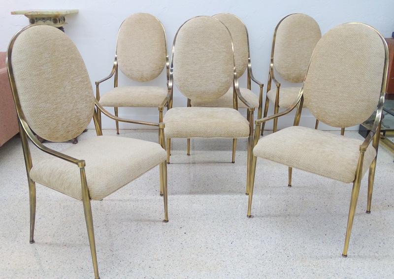 (6) Six Mastercraft Brass Dinning Table chairs (1 of 5)