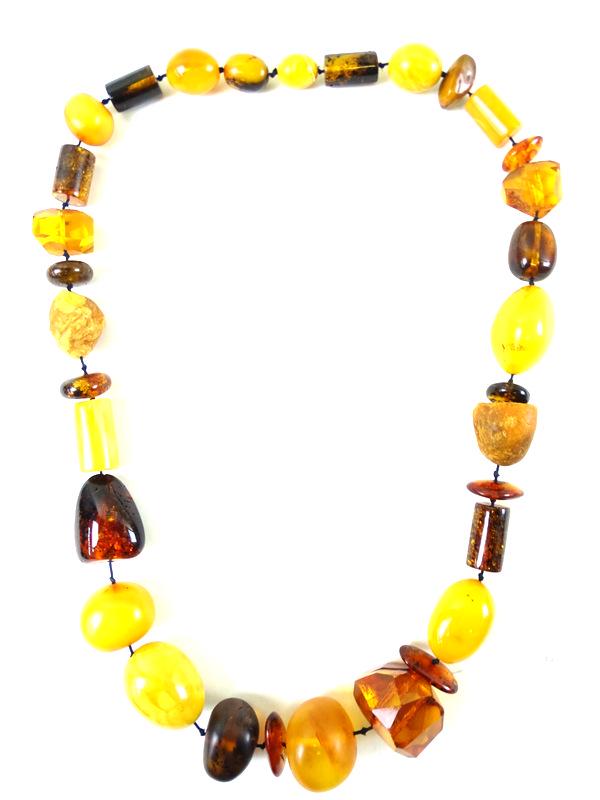 LARGE Russian Chunky Amber Necklace, Insects (1 of 5)