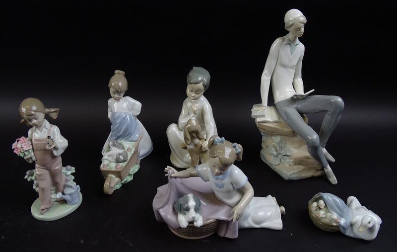 Collection of six Lladro porcelain Figures (1 of 3)