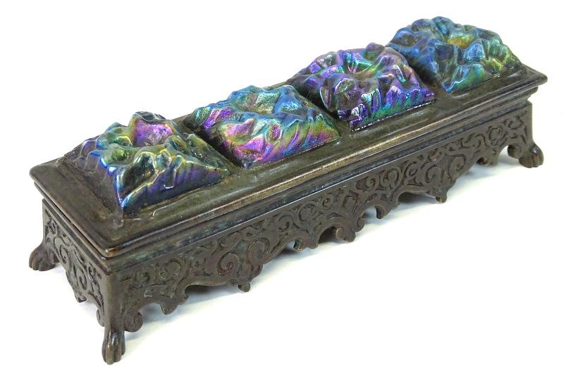 A Bronze Art Glass Pen Box (1 of 9)