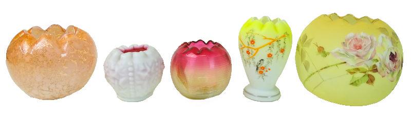 Five (5) Collectible Art Glass Rose Bowls (1 of 8)