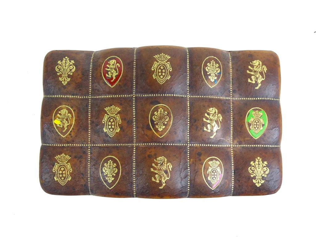 (1) One Mid Century Italian Leather Covered Box (1 of 4)