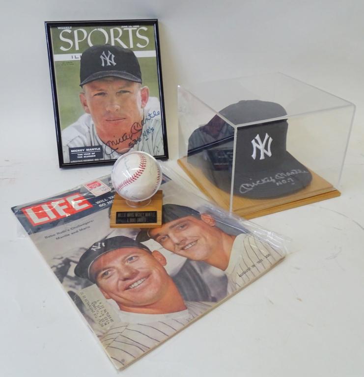 Collection of Three Rare Mickey Mantle Autographed (1 of 5)