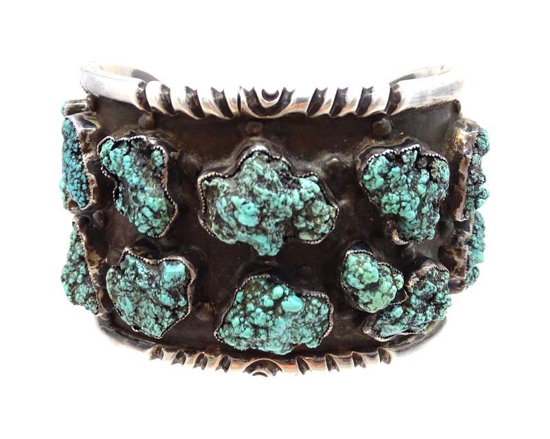 One Large Sterling Silver Navajo Cuff Bracelet (1 of 2)