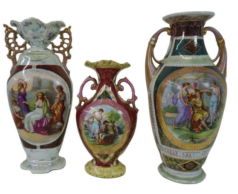 Three (3) Royal Vienna Style Porcelain Vases (1 of 3)