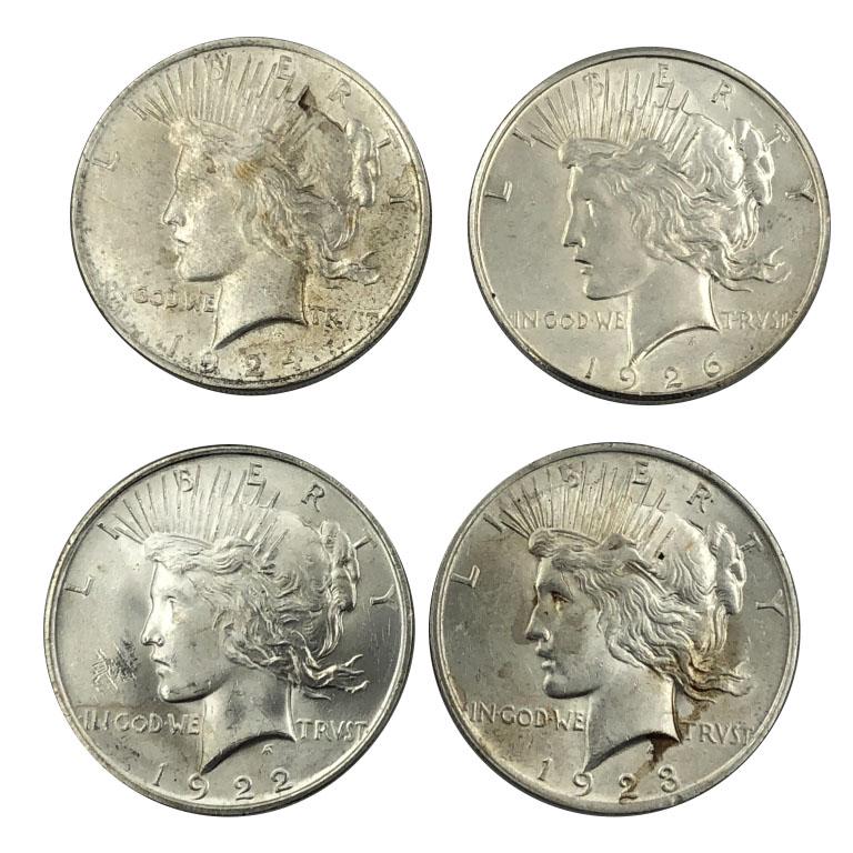 Peace Dollar Lot 1922 1923 1924 1926 Silver Peace (1 of 6)