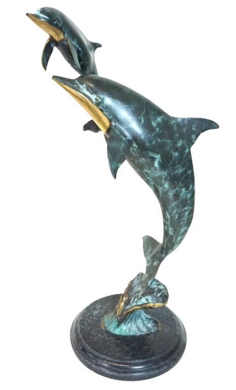 Robert Wyland Style Polychrome Dolphin Bronze (1 of 3)
