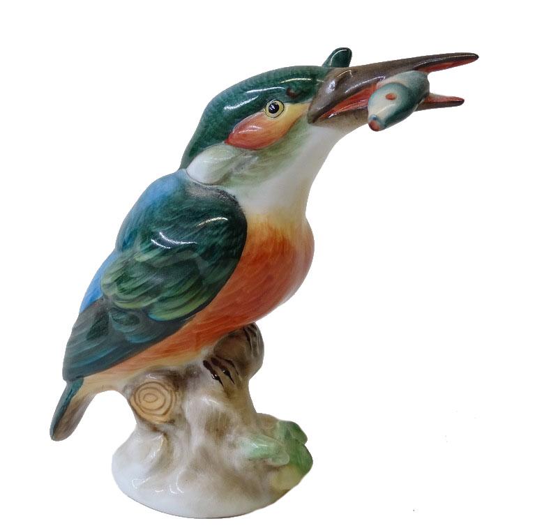 Herend Porcelain Kingfisher Bird Figurine (1 of 3)
