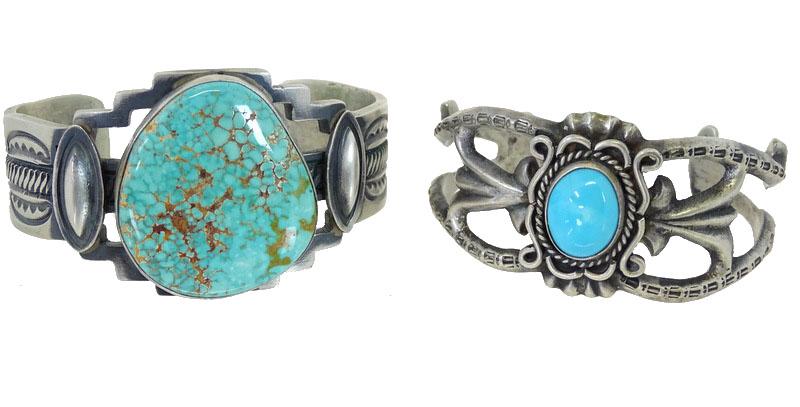 Pair of Navajo Turquoise & Sterling Silver Cuffs (1 of 3)